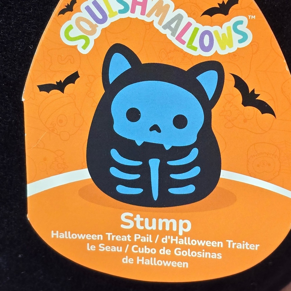 Squishmallows Stump Skeleton Cat Halloween Candy bag  Black Blue Kellytoy NEW - Picture 6 of 10
